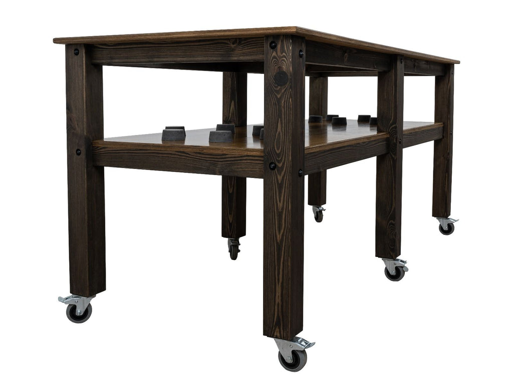 "Grill Table Fits All" BBQ Kitchen Space for Dual Kamado Ceramic Smokers
