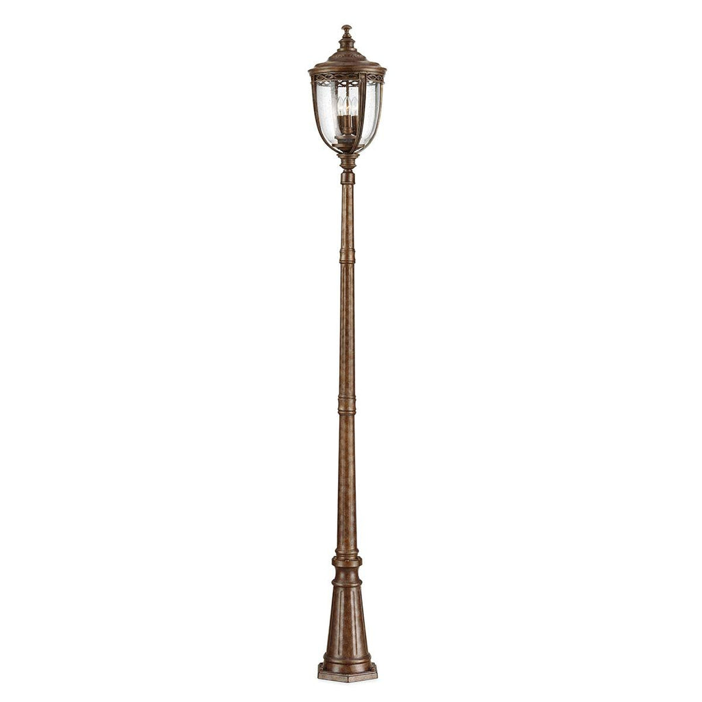 Victorian avenue lantern lamp post in aged British bronze