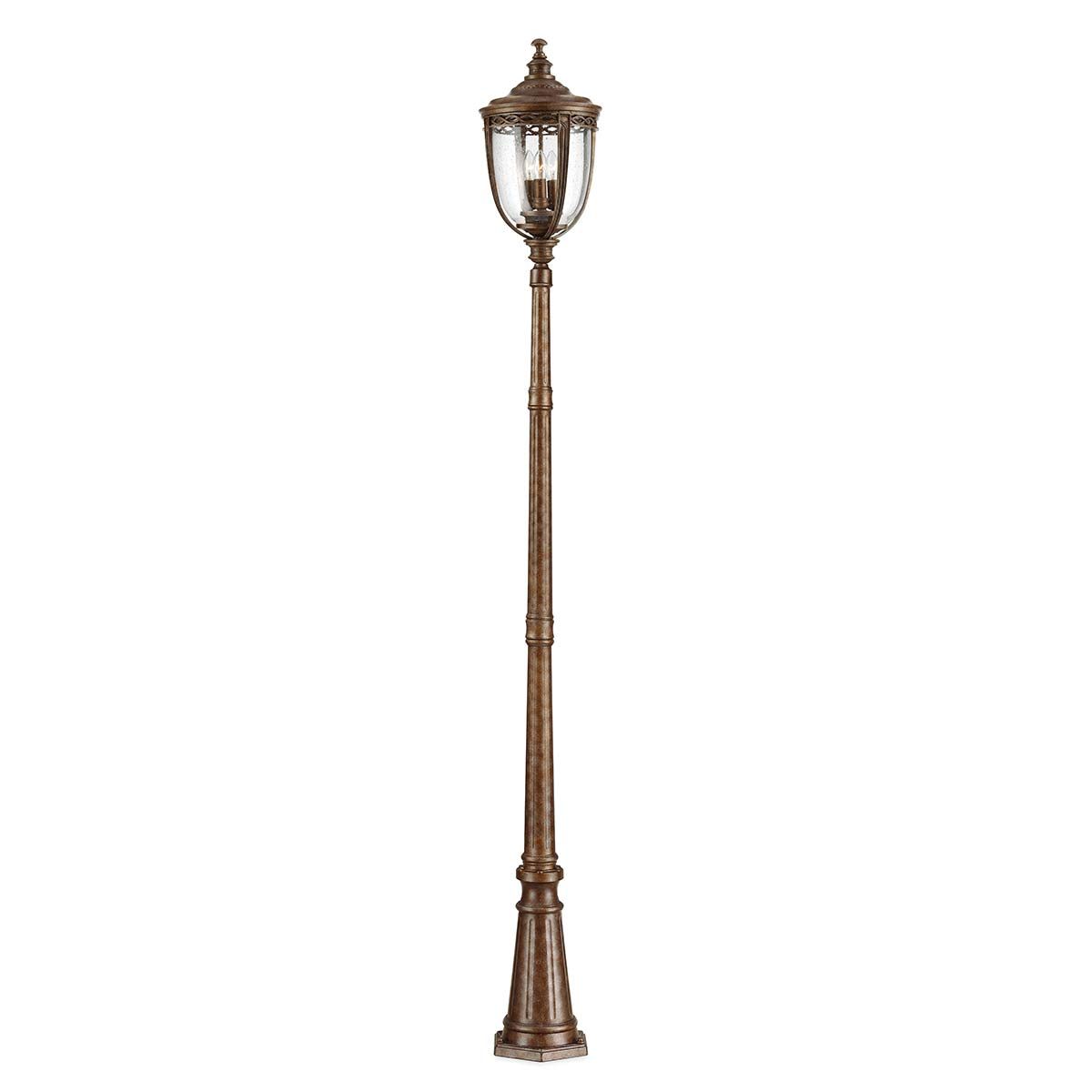 Victorian avenue lantern lamp post in aged British bronze