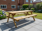 Fortem Pub Style Picnic Table and Benches Set - Rustic Finish