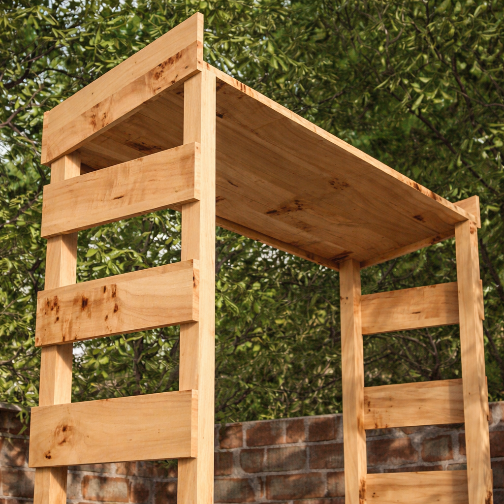 Large Rustic Wooden Garden Bar with Roof