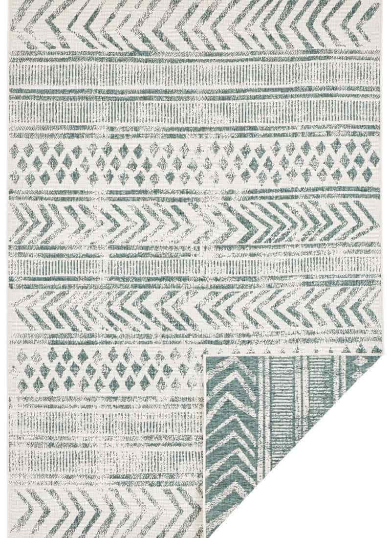 Reversible Geometric Indoor Outdoor Rug in green, runner and rectangular