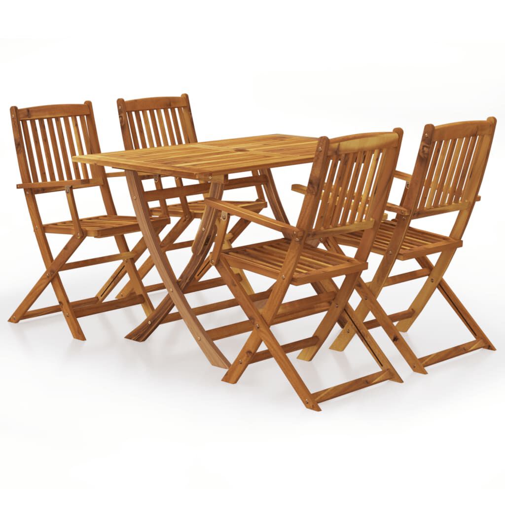 Aura Alcove Dottal Acacia Wood Garden Dining Set 120cm 4 Seater