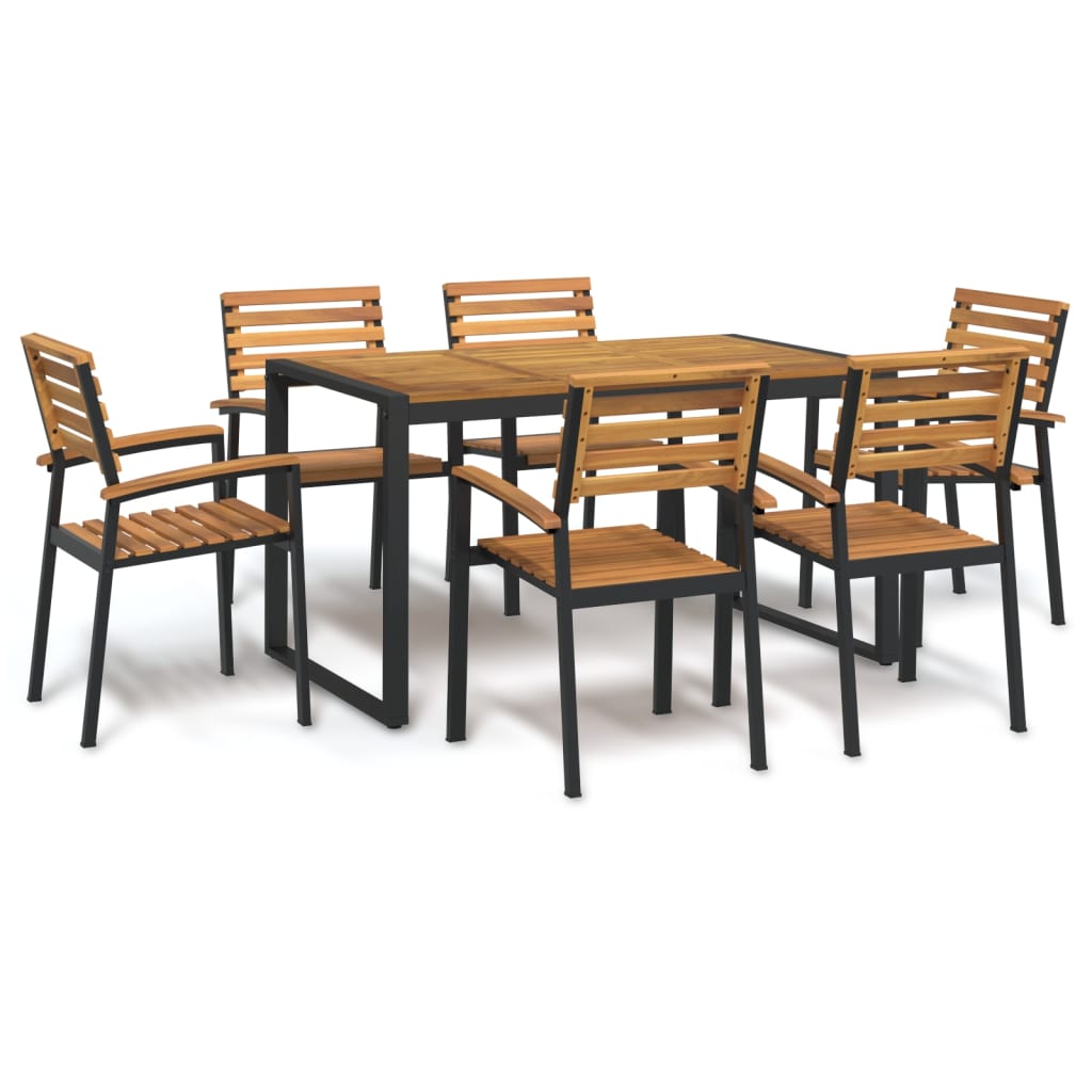 Aura Alcove Knura Acacia Wood Garden Dining Set 140cm 6 Seater