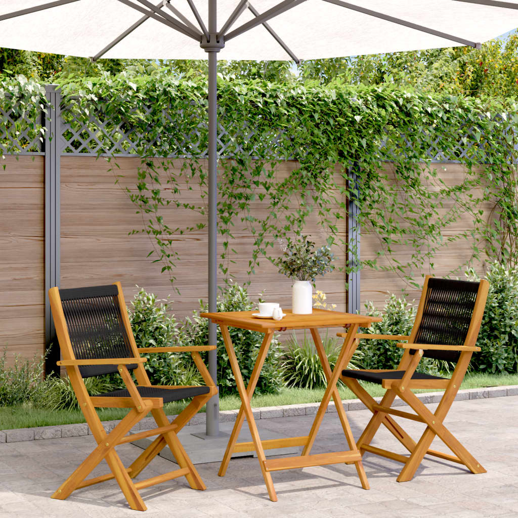Aura Alcove Frenti Acacia Wood Folding Garden Bistro Set | 60cm | 2 Seater