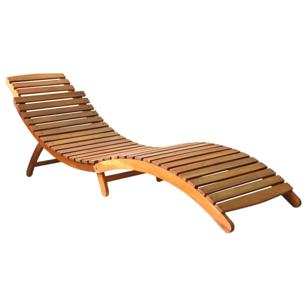 Aura Alcove Velka Acacia Wood Folding Sun Lounger 184cm