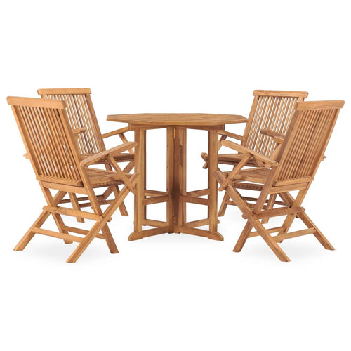Aura Alcove Rolva 4 Seater Teak Wood Folding Garden Dining Set 90cm