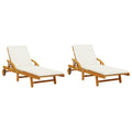 Aura Alcove Blora Acacia Wood Sun Lounger Set of 2 200cm with cushions