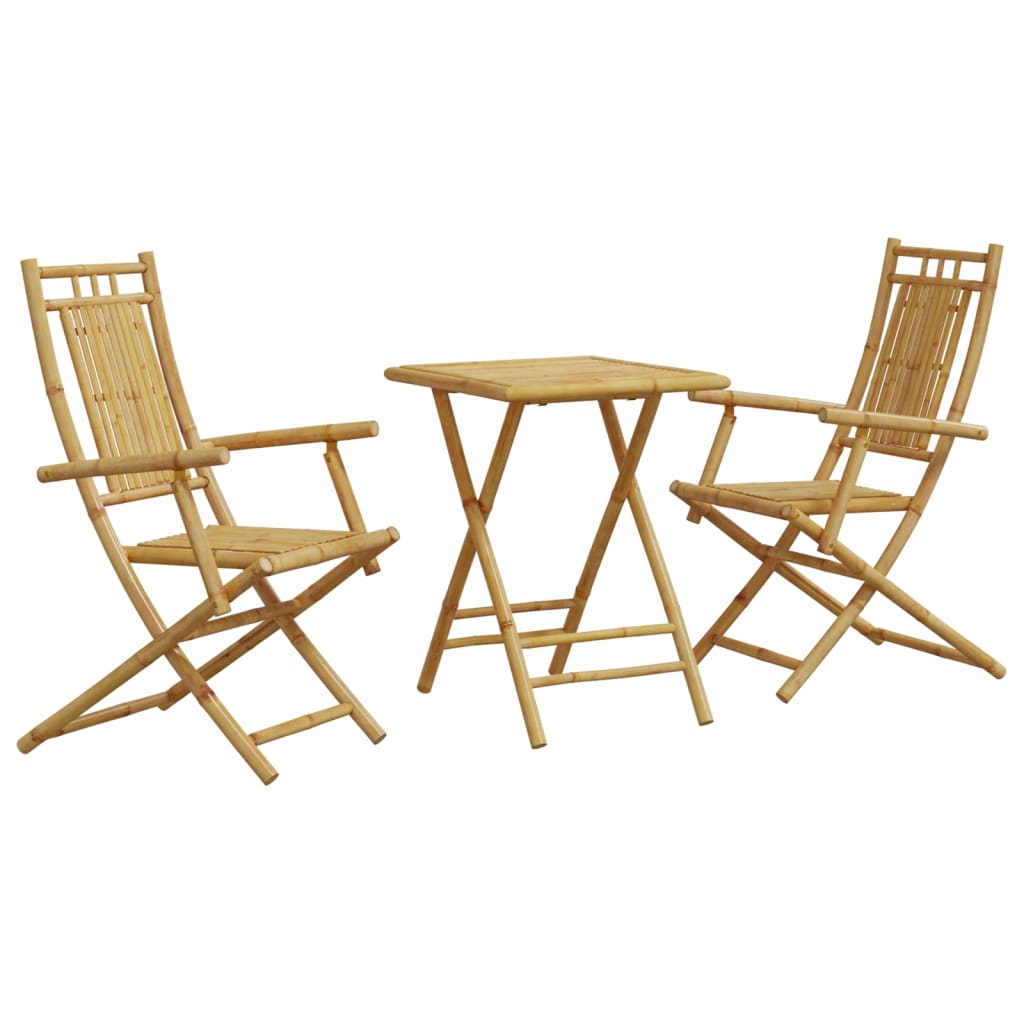 Aura Alcove Vyldo Bamboo Folding Garden Bistro Set 55cm 2 Seater