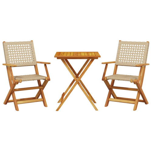 Aura Alcove Grynn Acacia Wood Folding Garden Bistro Set 60cm 2 Seater