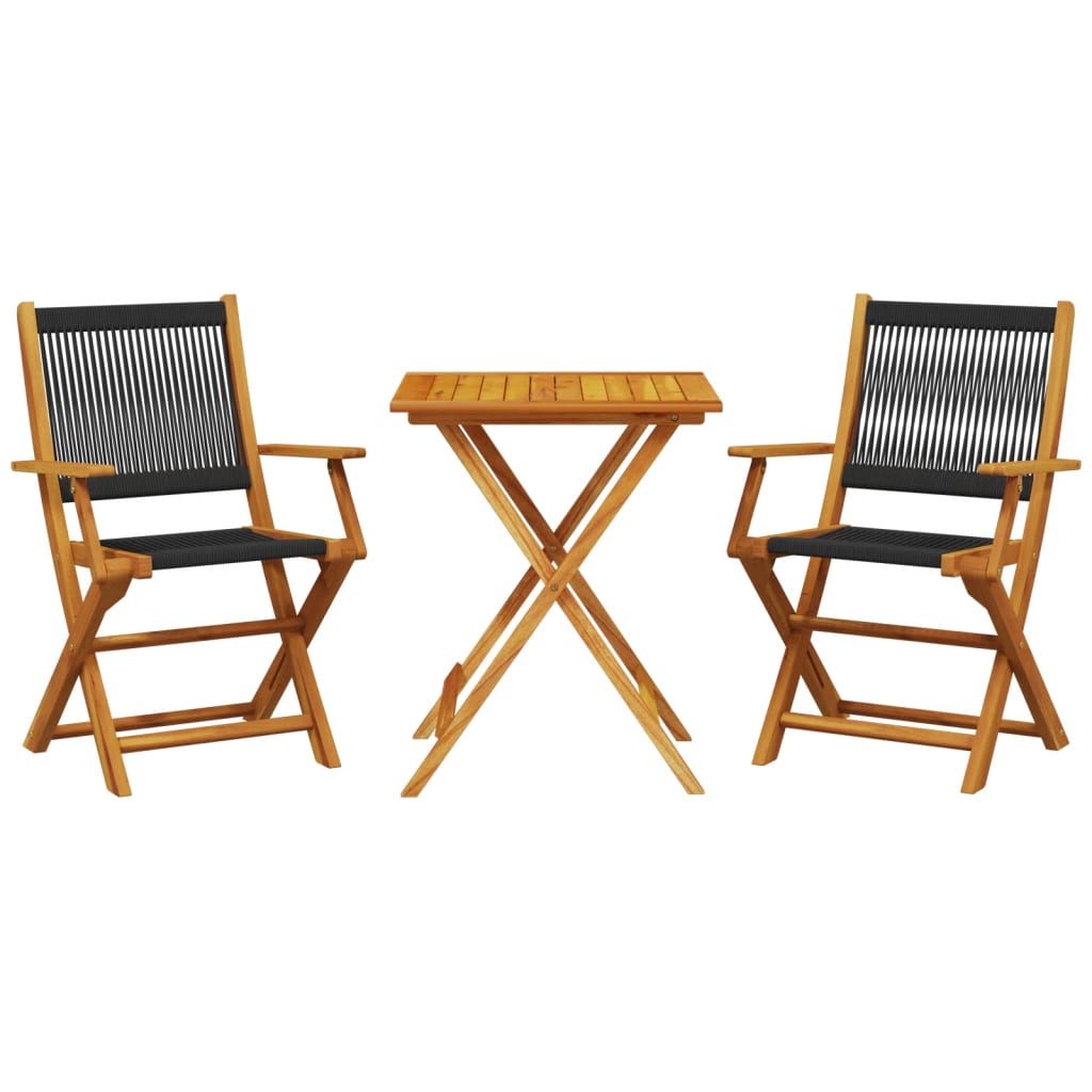 Aura Alcove Frenti Acacia Wood Folding Garden Bistro Set 60cm 2 Seater