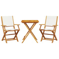 Aura Alcove Truva Acacia Wood Folding Garden Bistro Set 60cm 2 Seater