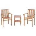 Aura Alcove Junso Teak Wood Garden Bistro Set 40cm 2 Seater