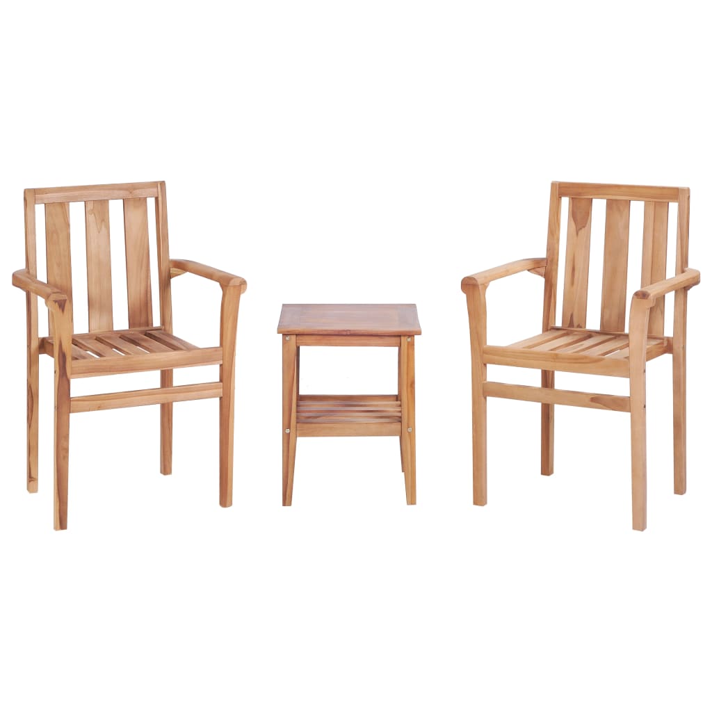 Aura Alcove Junso Teak Wood Garden Bistro Set 40cm 2 Seater