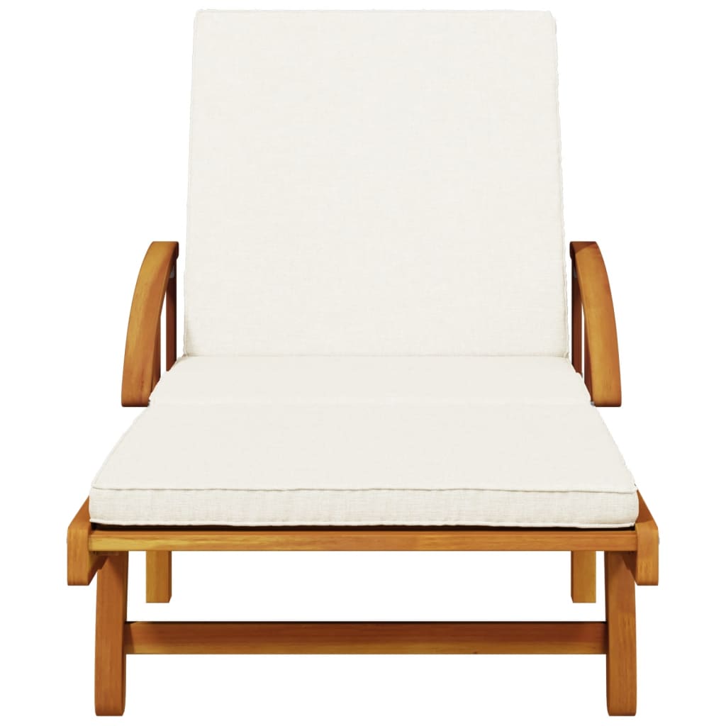 Aura Alcove Blora Acacia Wood Sun Lounger Set | Set of 2 | 200cm | With Cushions