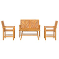 Aura Alcove Hald 4 Piece Acacia Wood Garden Lounge Set with 100cm coffee table