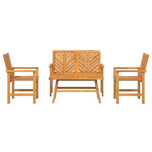 Aura Alcove Hald 4 Piece Acacia Wood Garden Lounge Set with 100cm coffee table
