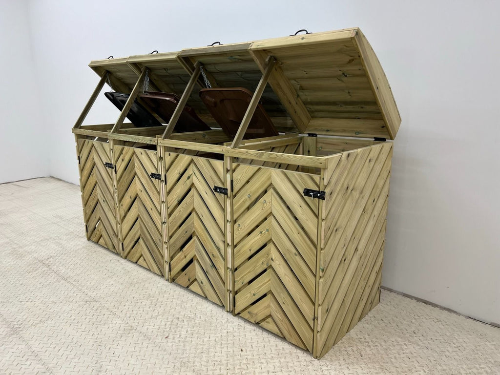 VerdiBin Wheelie Bin Storage Unit | Wooden Bin Store &amp; Hideaway | 1&ndash;4 Bins