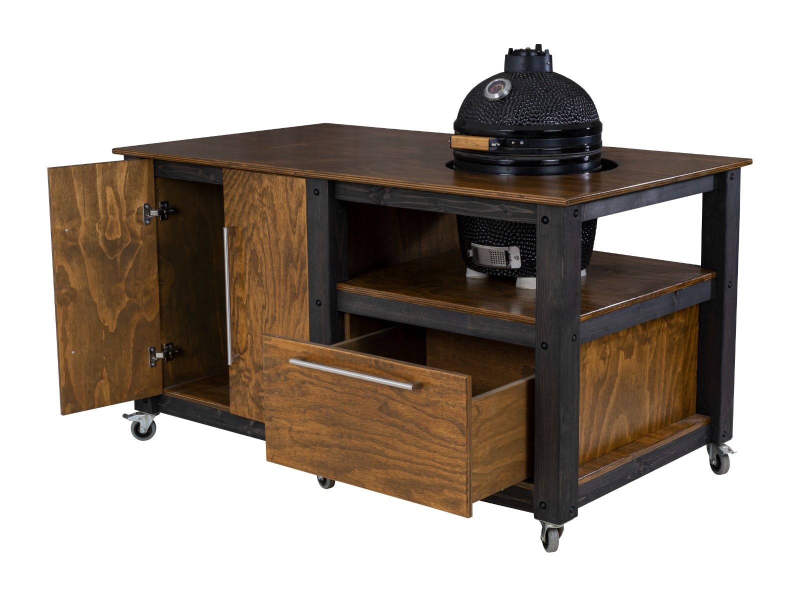 "Chef's Mate" BBQ Grill Table, Kitchen space for all ceramic kamado cookers