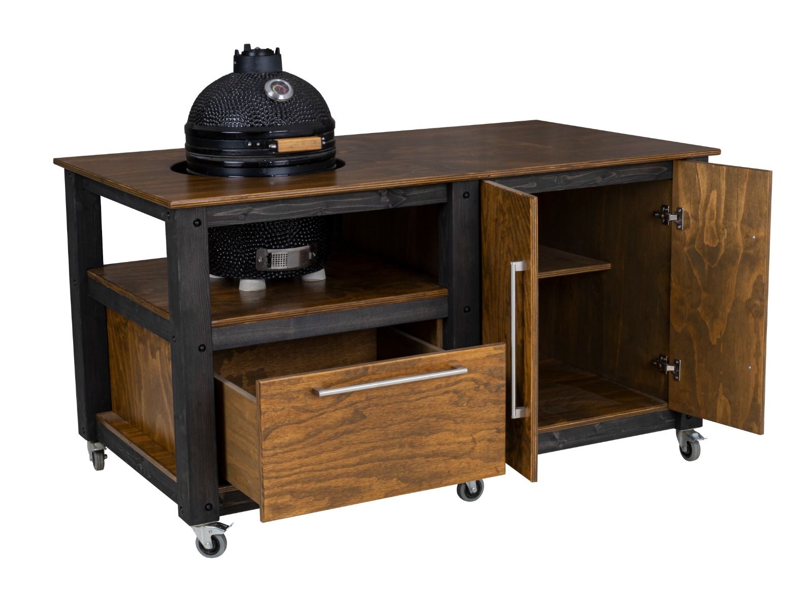 "Chef's Mate" BBQ Grill Table, Kitchen space for all ceramic kamado cookers