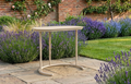 Kiki C-Shaped Metal Garden Side Table in sand finish