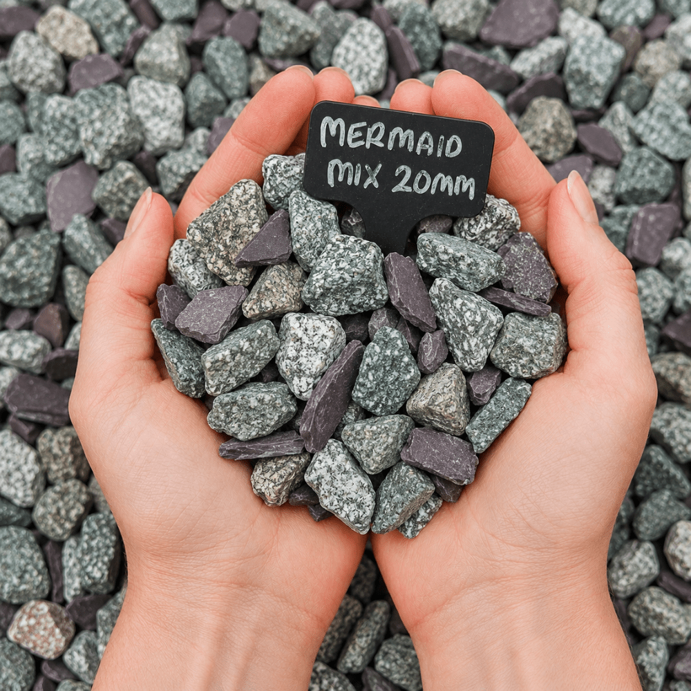 Mermaid Mix Gravel | Welsh Slate & Green Granite Chippings
