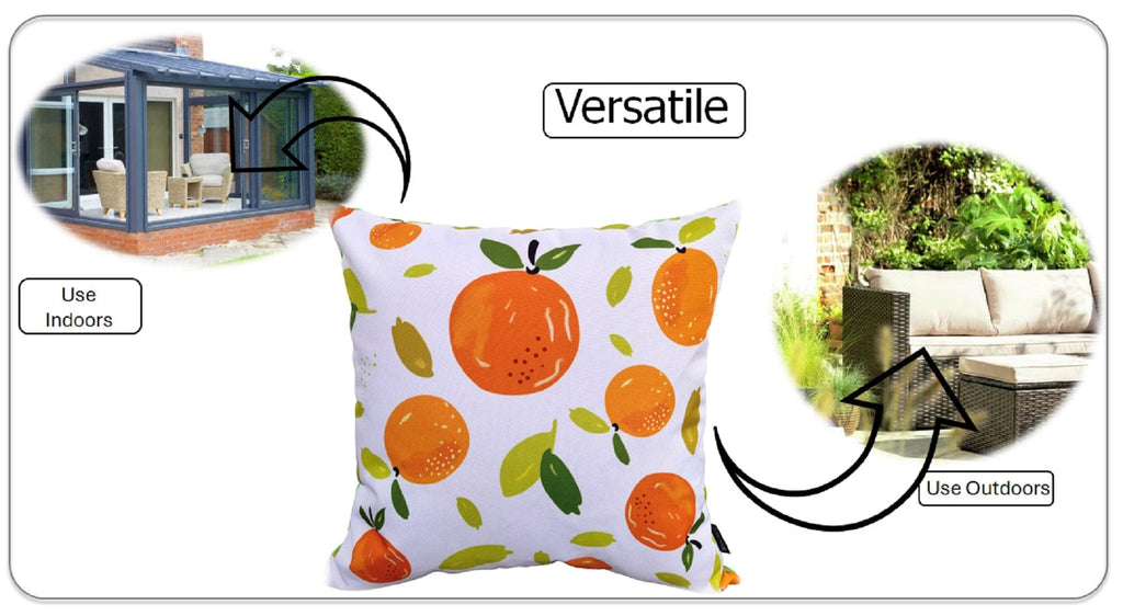 Summer Fruits Waterproof Cushion Covers 43x43cm | Reversible Indoor & Outdoor | Olivia Rocco