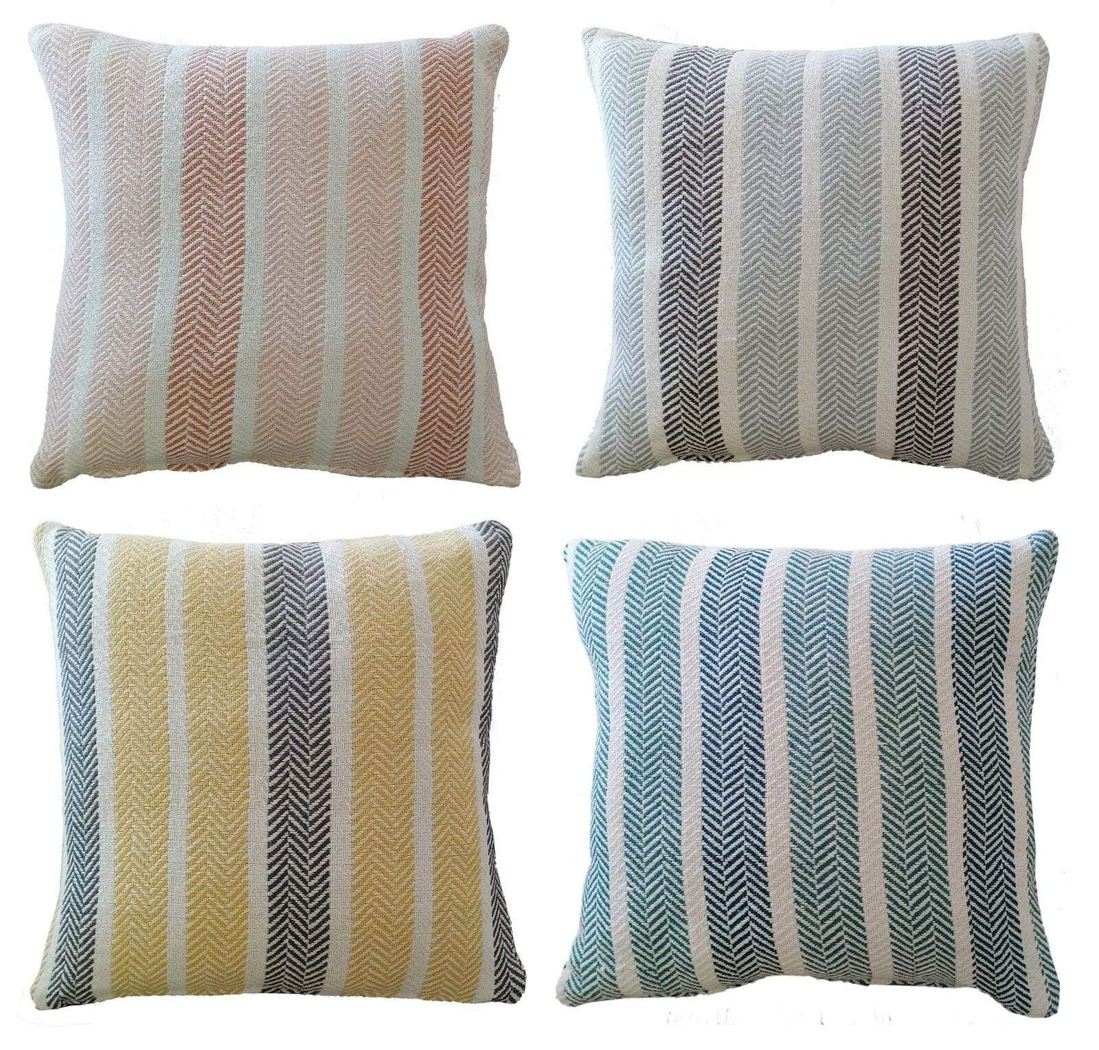 Olivia Rocco Zara striped 100% Indian cotton cushion cover in grey with zip