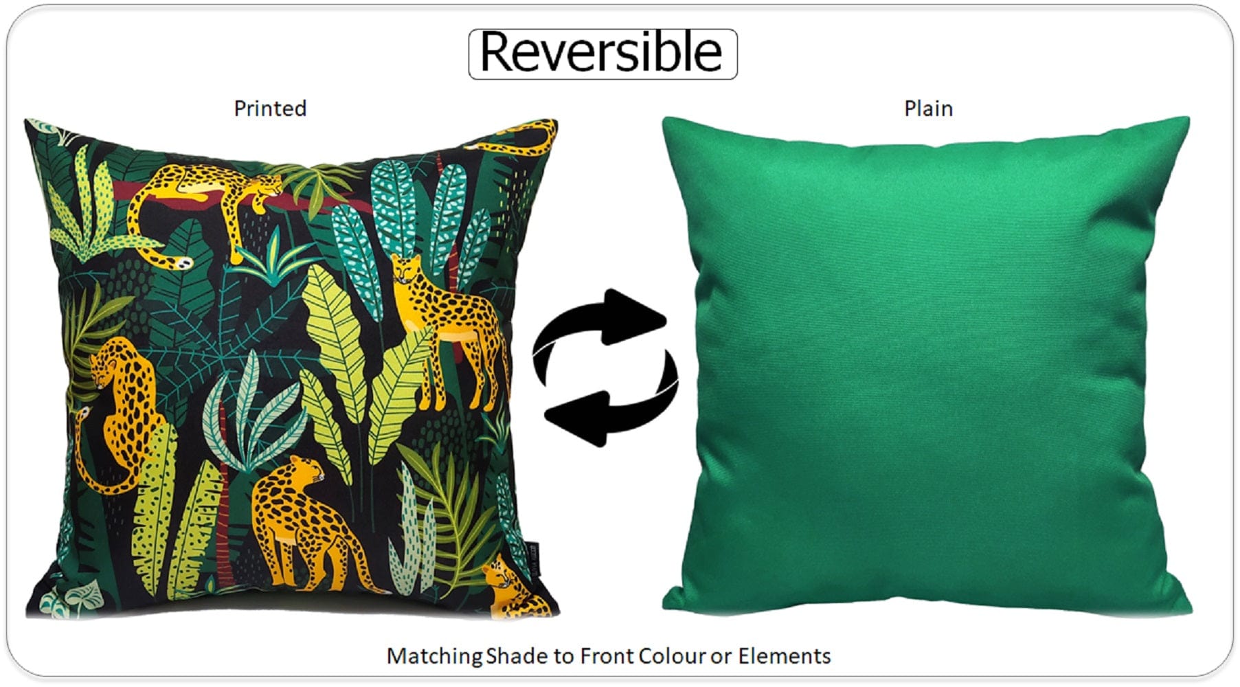 Safari Waterproof Cushion Covers 43x43cm | Reversible Indoor & Outdoor | Olivia Rocco