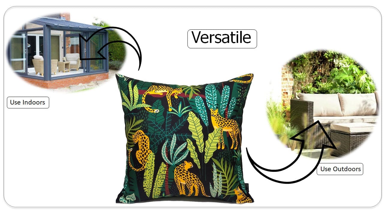 Safari Waterproof Cushion Covers 43x43cm | Reversible Indoor & Outdoor | Olivia Rocco