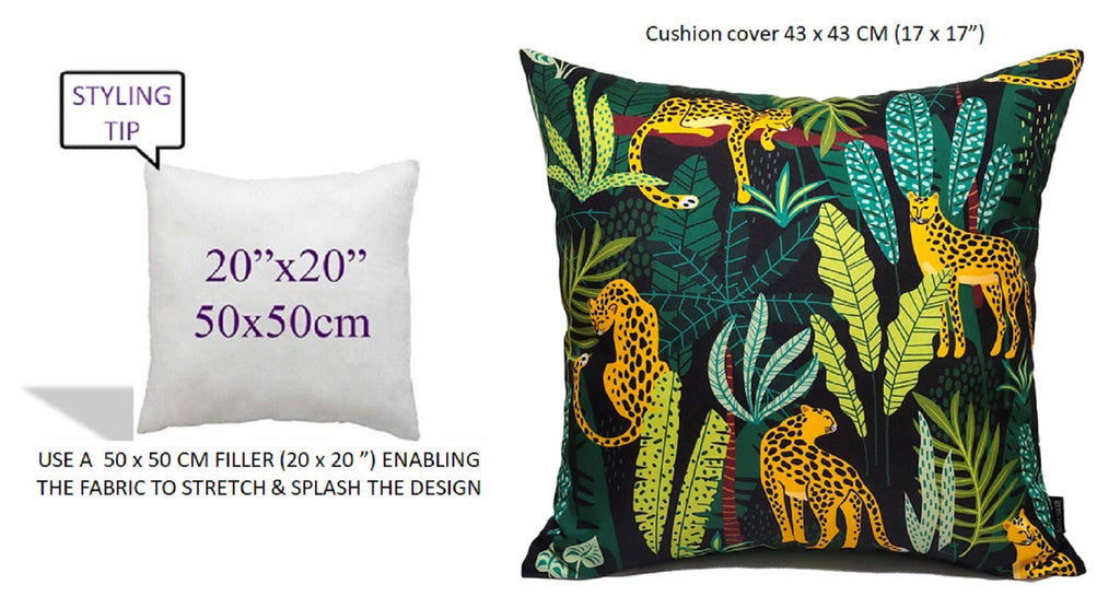 Safari Waterproof Cushion Covers 43x43cm | Reversible Indoor & Outdoor | Olivia Rocco