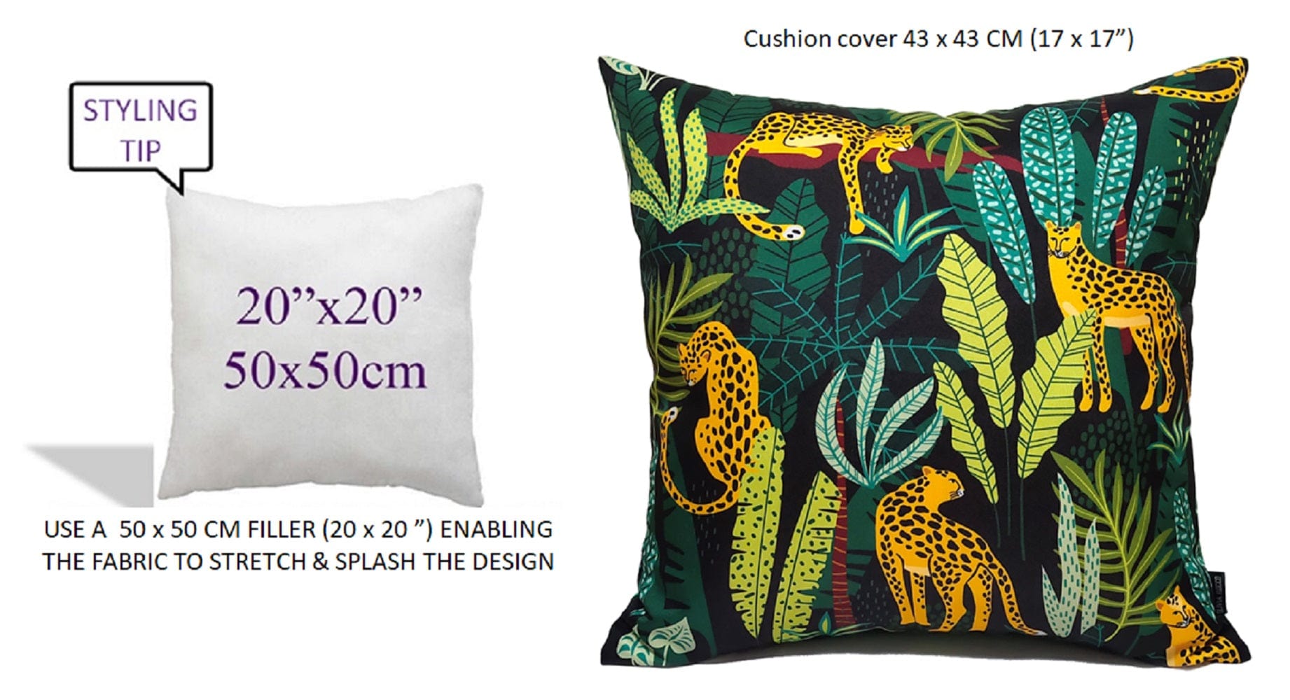 Safari Waterproof Cushion Covers 43x43cm | Reversible Indoor & Outdoor | Olivia Rocco