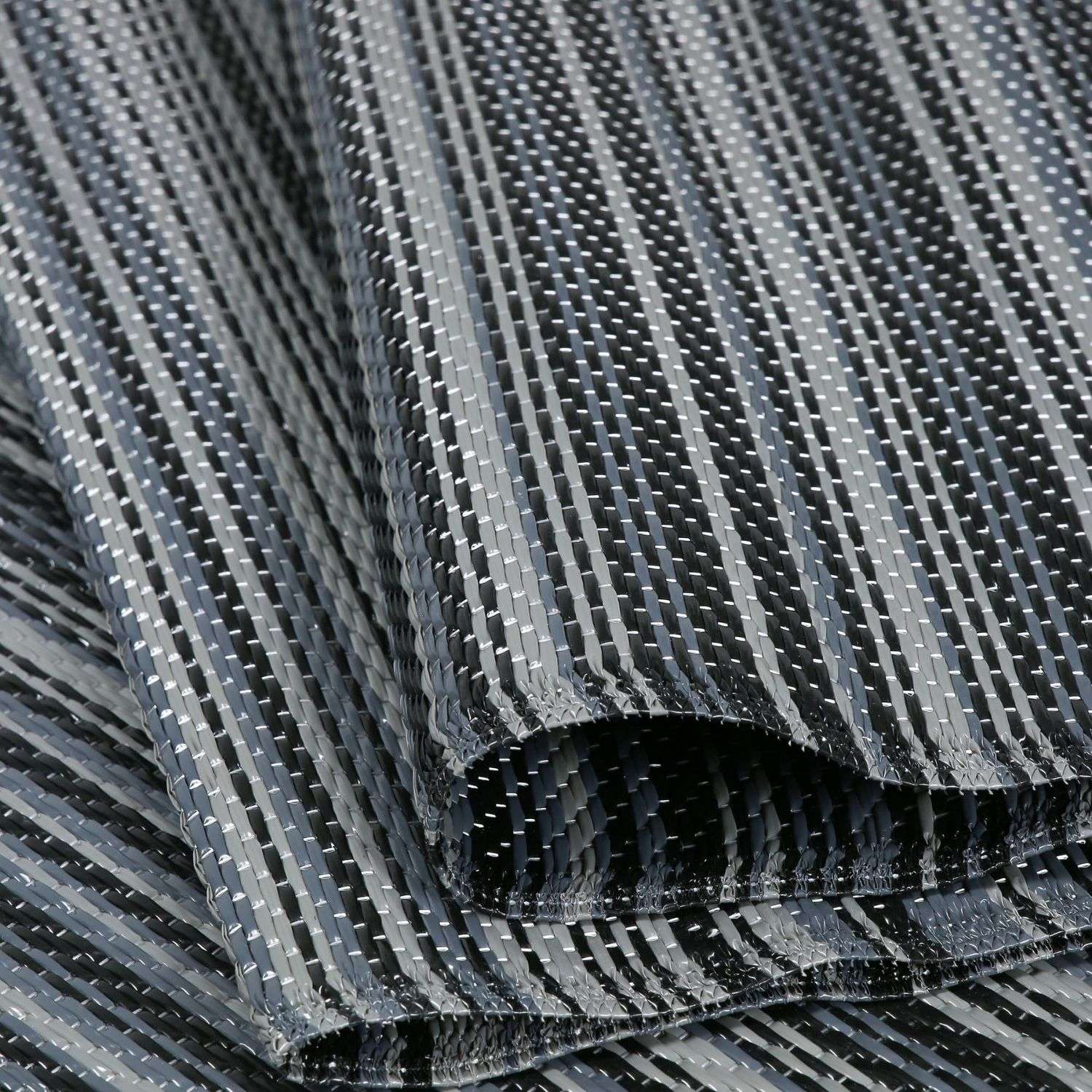 Rainbow Outdoor Rug | Dark Grey Striped Reversible Flatweave | Lightweight