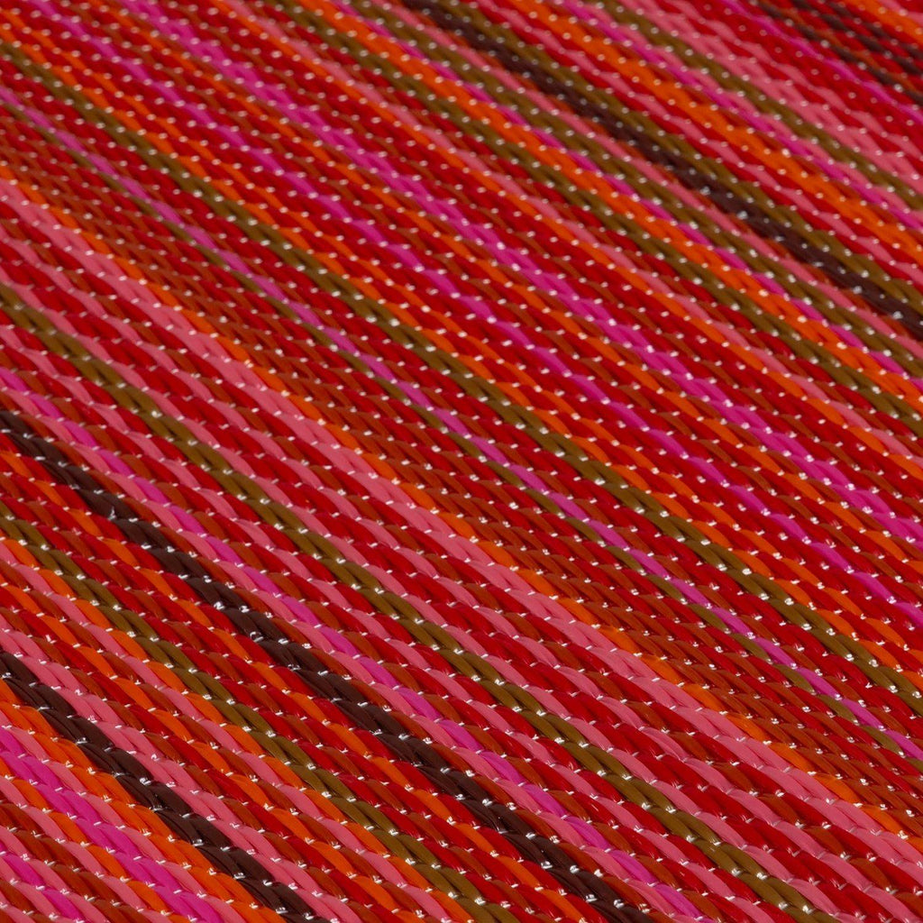 Rainbow Outdoor Rug | Terra Striped Reversible Flatweave | Lightweight