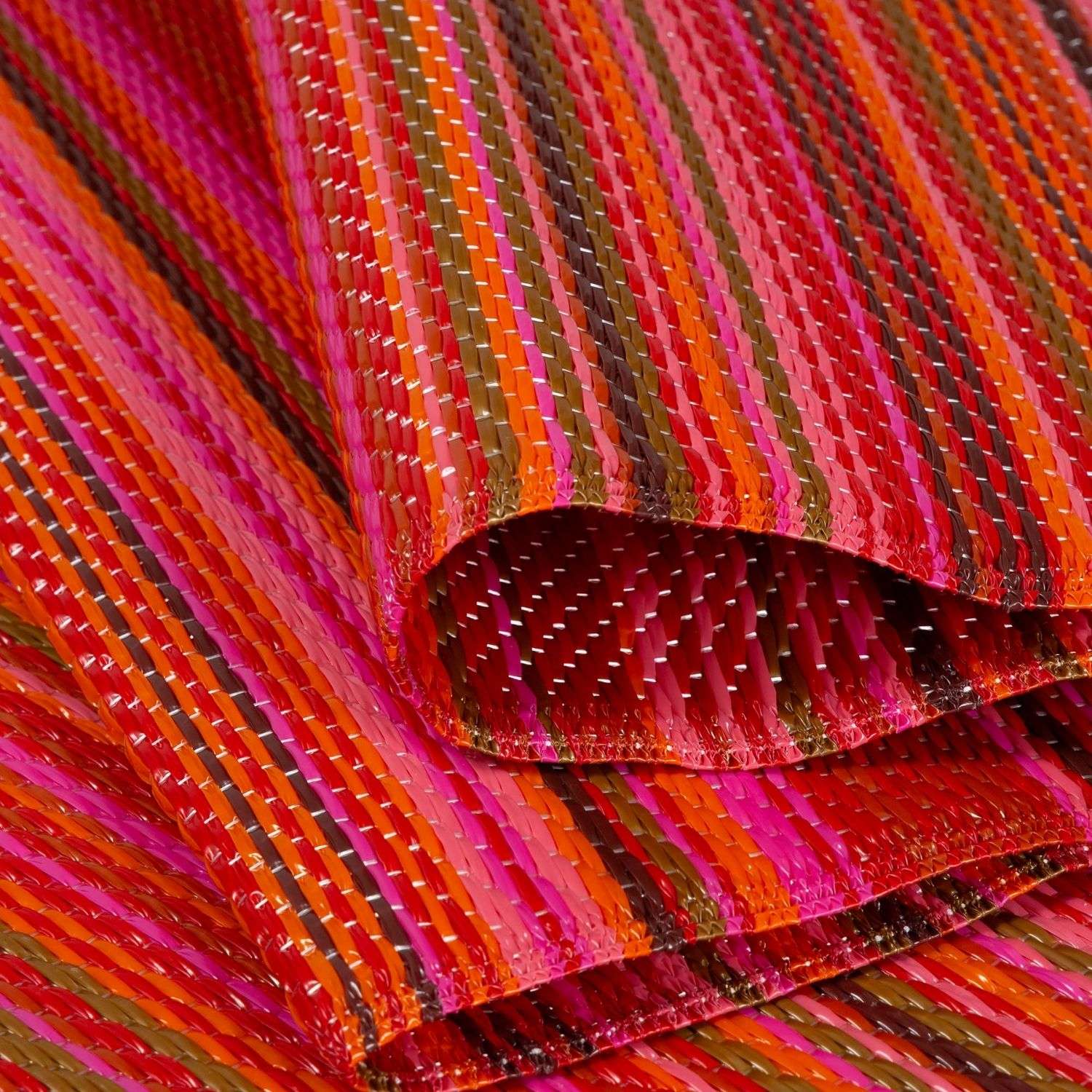 Rainbow Outdoor Rug | Terra Striped Reversible Flatweave | Lightweight
