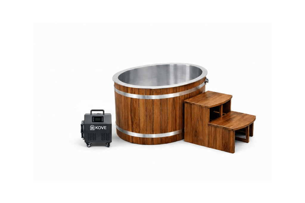 KOVE Oval Cedar Ice Bath – Reclined Cold Plunge