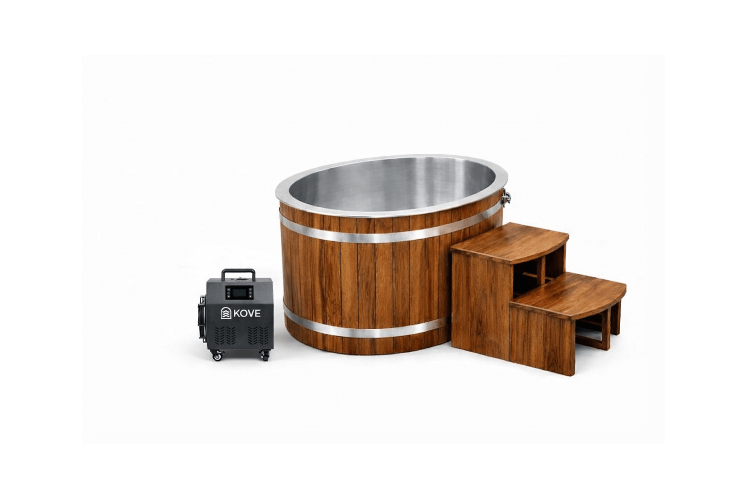 KOVE Oval Cedar Ice Bath – Reclined Cold Plunge