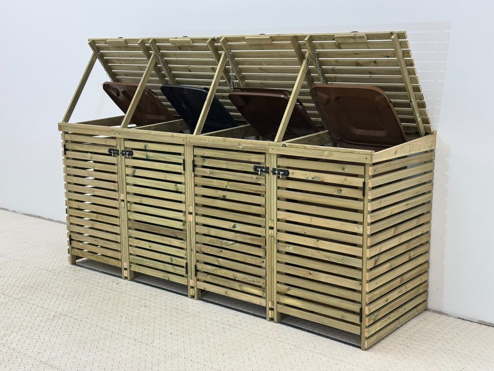 BinHaven Slatted Wheelie Bin Storage Unit | Ventilated Bin Store | 1&ndash;4 Bins