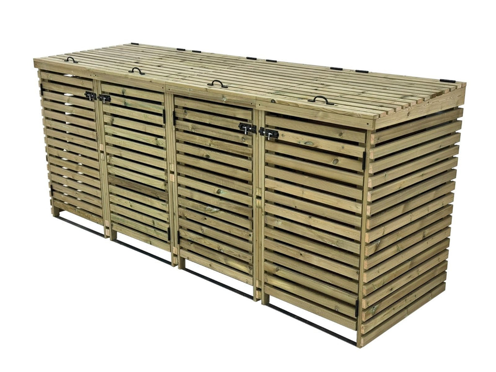 BinHaven Slatted Wheelie Bin Storage Unit | Ventilated Bin Store | 1&ndash;4 Bins