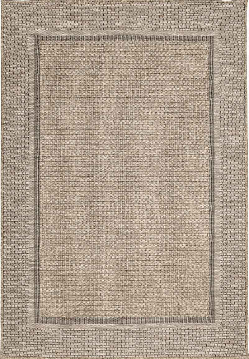 Summer Latte Border Rug in beige indoor outdoor flatweave, runner and rectangular