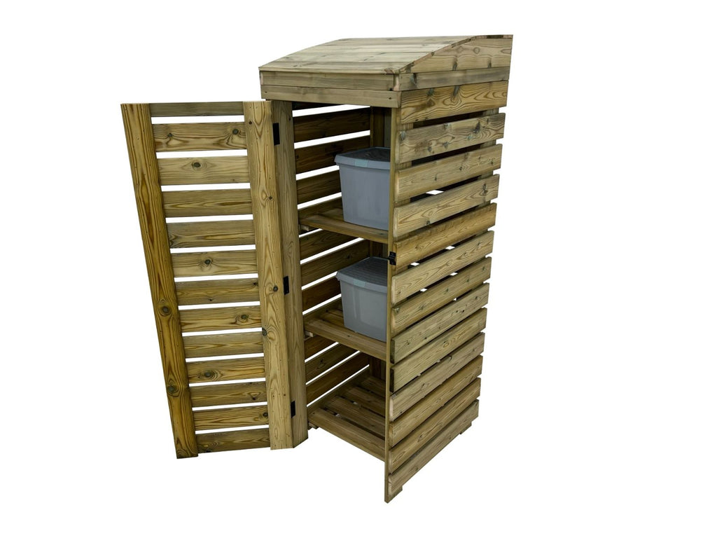 BinBreeze 3-Bay Recycling Storage Organiser | Wooden Recycling Box Store