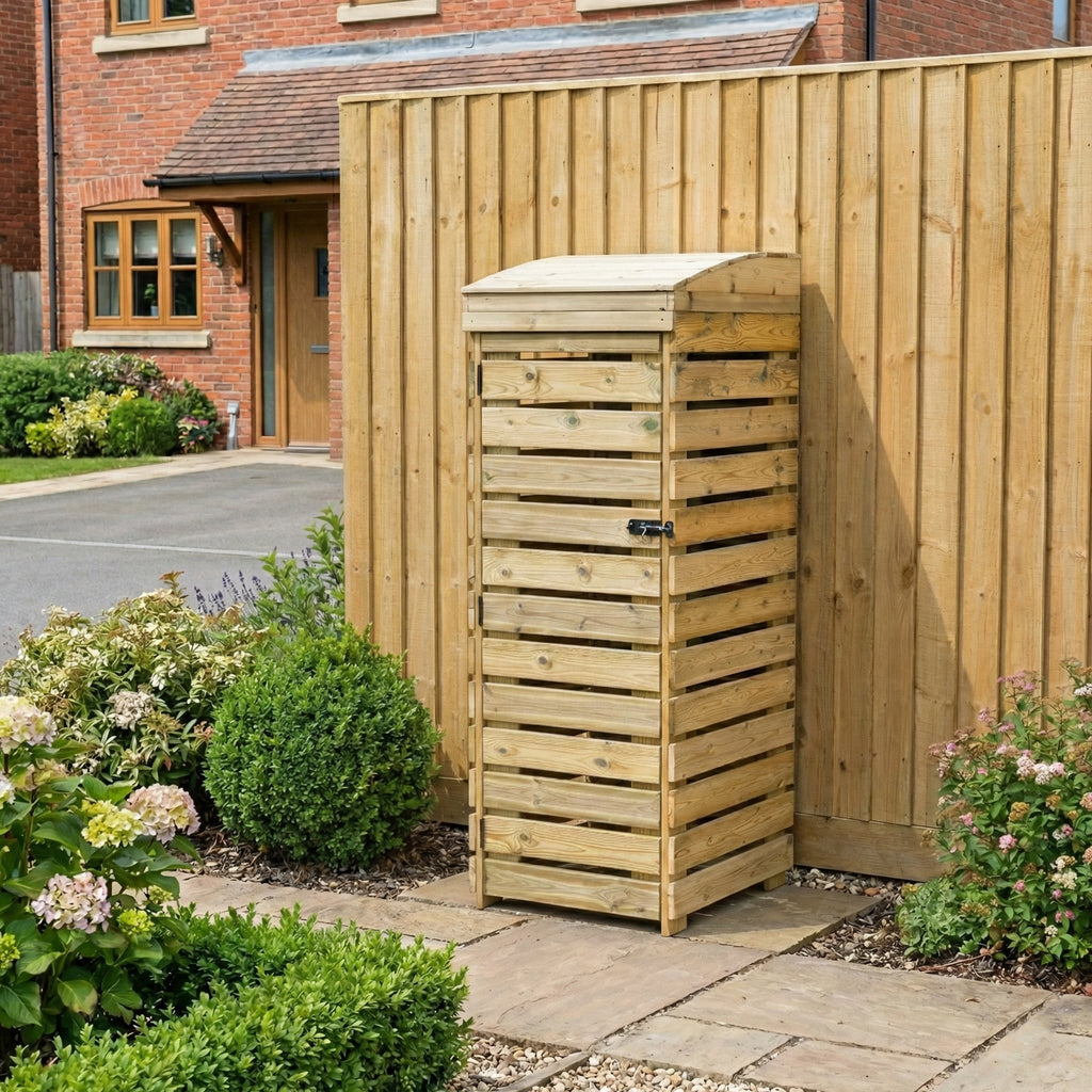 BinBreeze 3-Bay Recycling Storage Organiser | Wooden Recycling Box Store