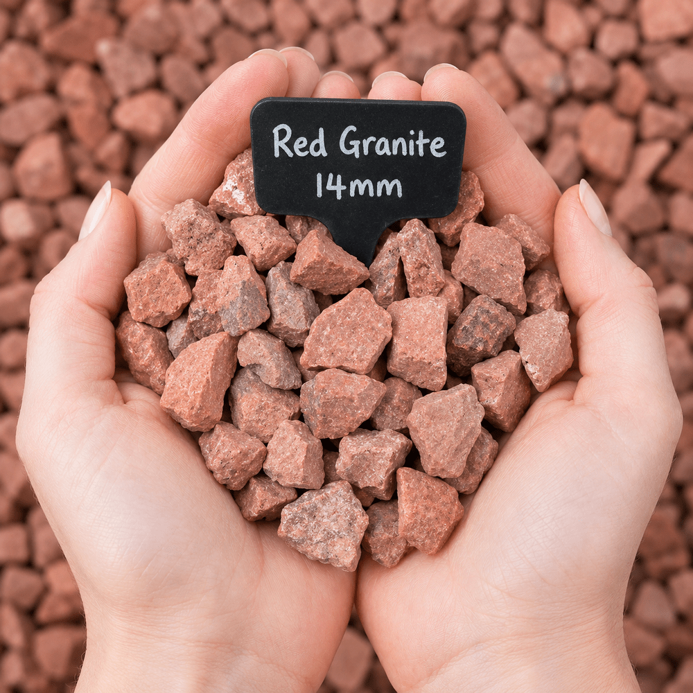 Red Granite Chippings | 14mm Terracotta Decorative Gravel