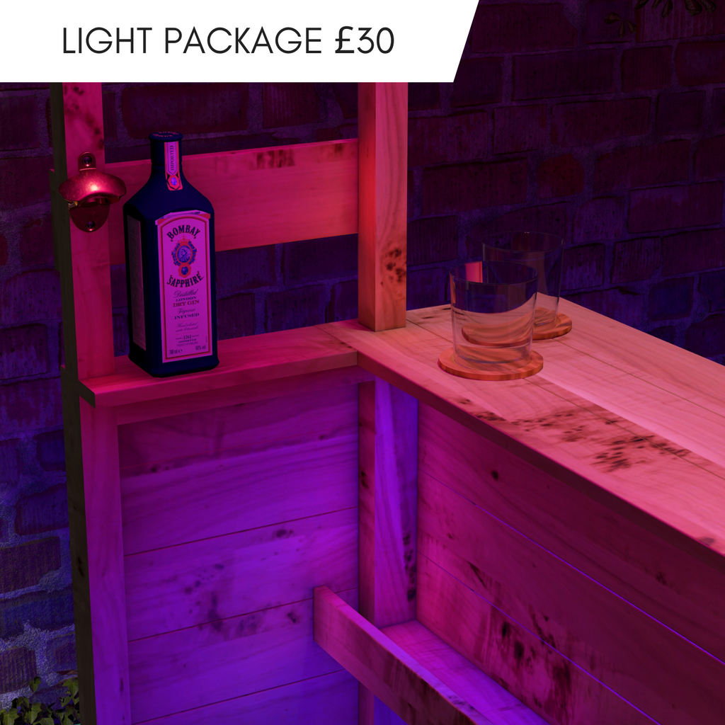 Large Rustic Wooden Garden Bar with Roof