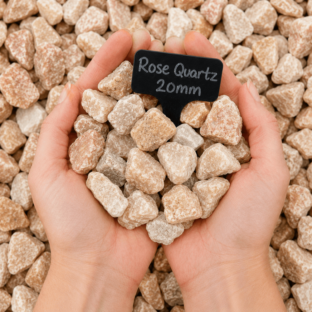 Rose Quartz Gravel | 10mm or 20mm Pink Quartz Chippings