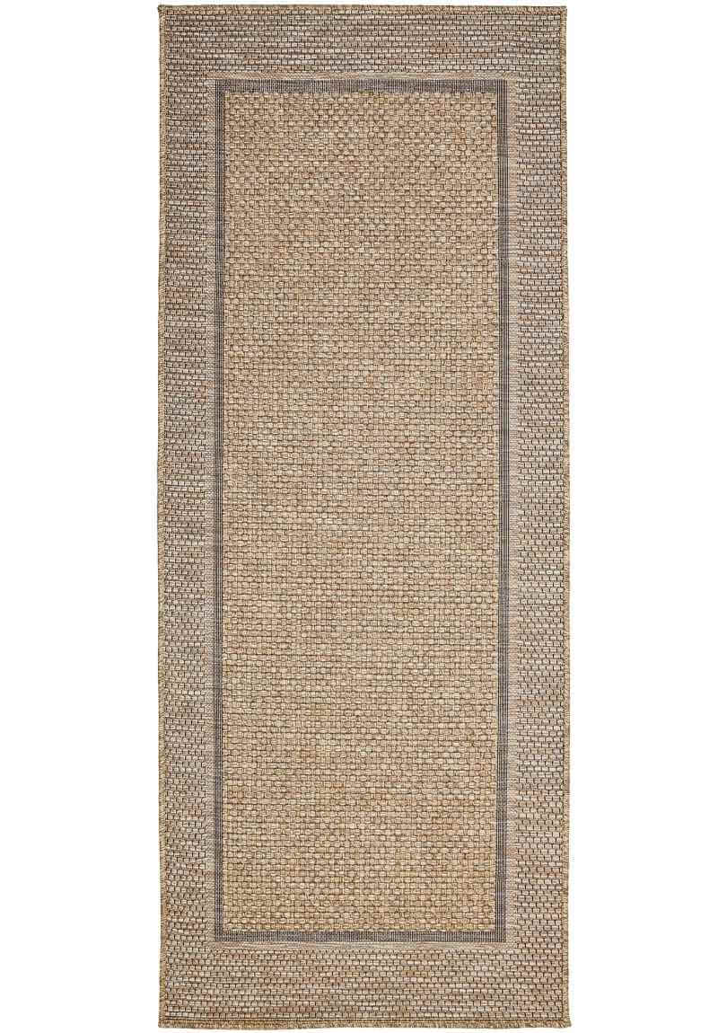 Summer Latte Border Rug | Beige Indoor Outdoor Flatweave | Runner & Rectangular