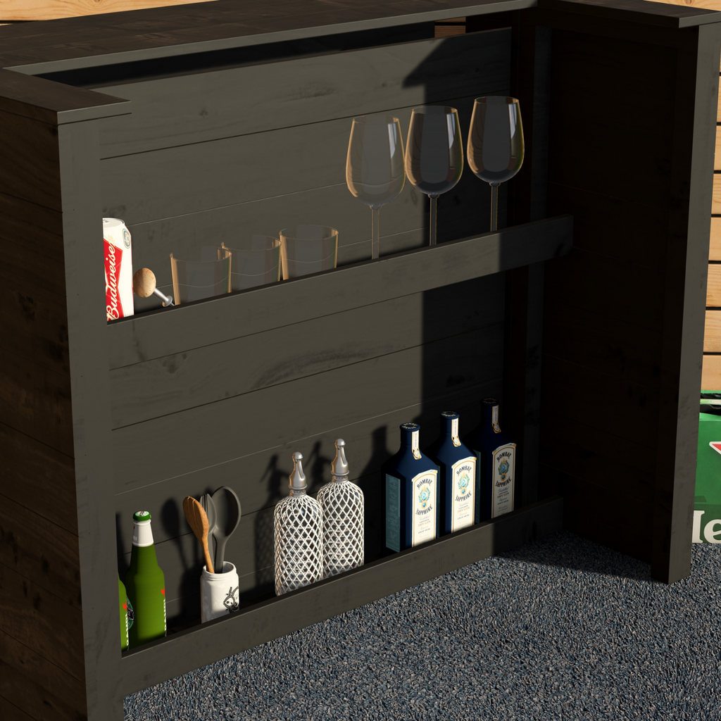 Rustic Wooden Bar - Man Cave Edition