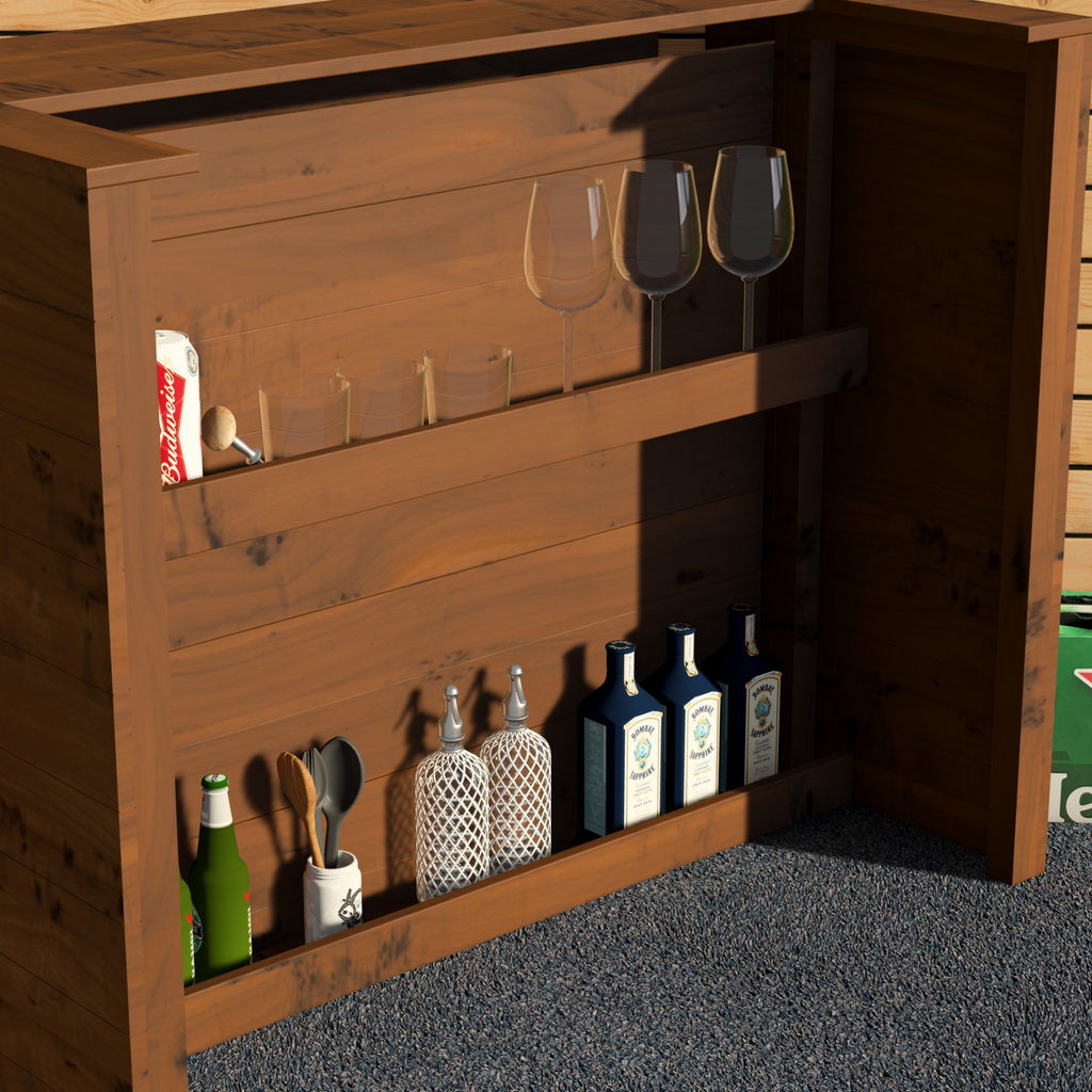 Rustic Wooden Bar - Man Cave Edition