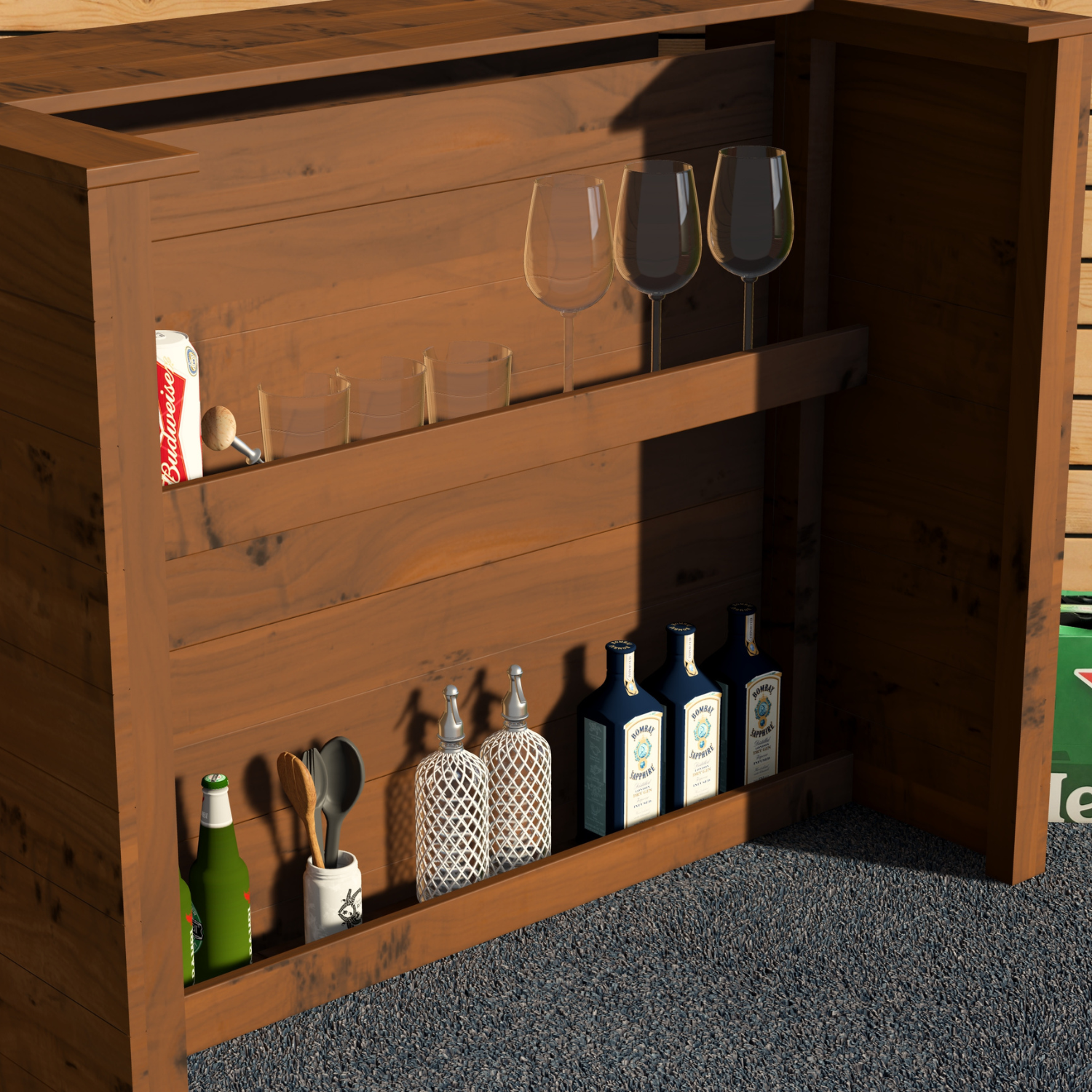 Rustic Wooden Bar - Man Cave Edition