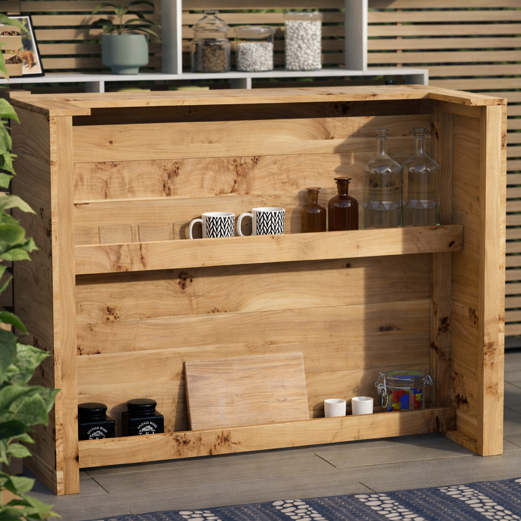 Rustic Wooden Garden Bar